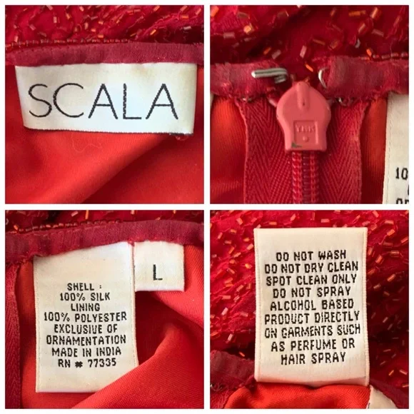 Scala Red beaded Evening Gown - Picture 16 of 16